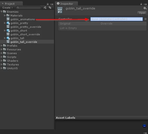 Animator Override Controller